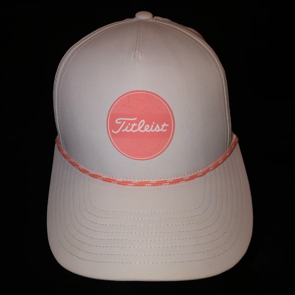 Titleist White & Coral Snapback Cap